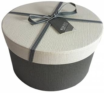 Caja Regalo redonda color gris y crema 16 cm – 6594 M: Amazon.es: Ropa y accesorios