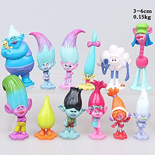 Set of 12pcs DreamWorks Trolls Poppy Doll Mini Figures Collectable Doll Choose Character Cake toppers