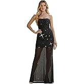 CSZHIWO Pearls Beaded Sequins Prom Dresses 2026 for Women Strapless Mini/Midi Evening Gowns Formal