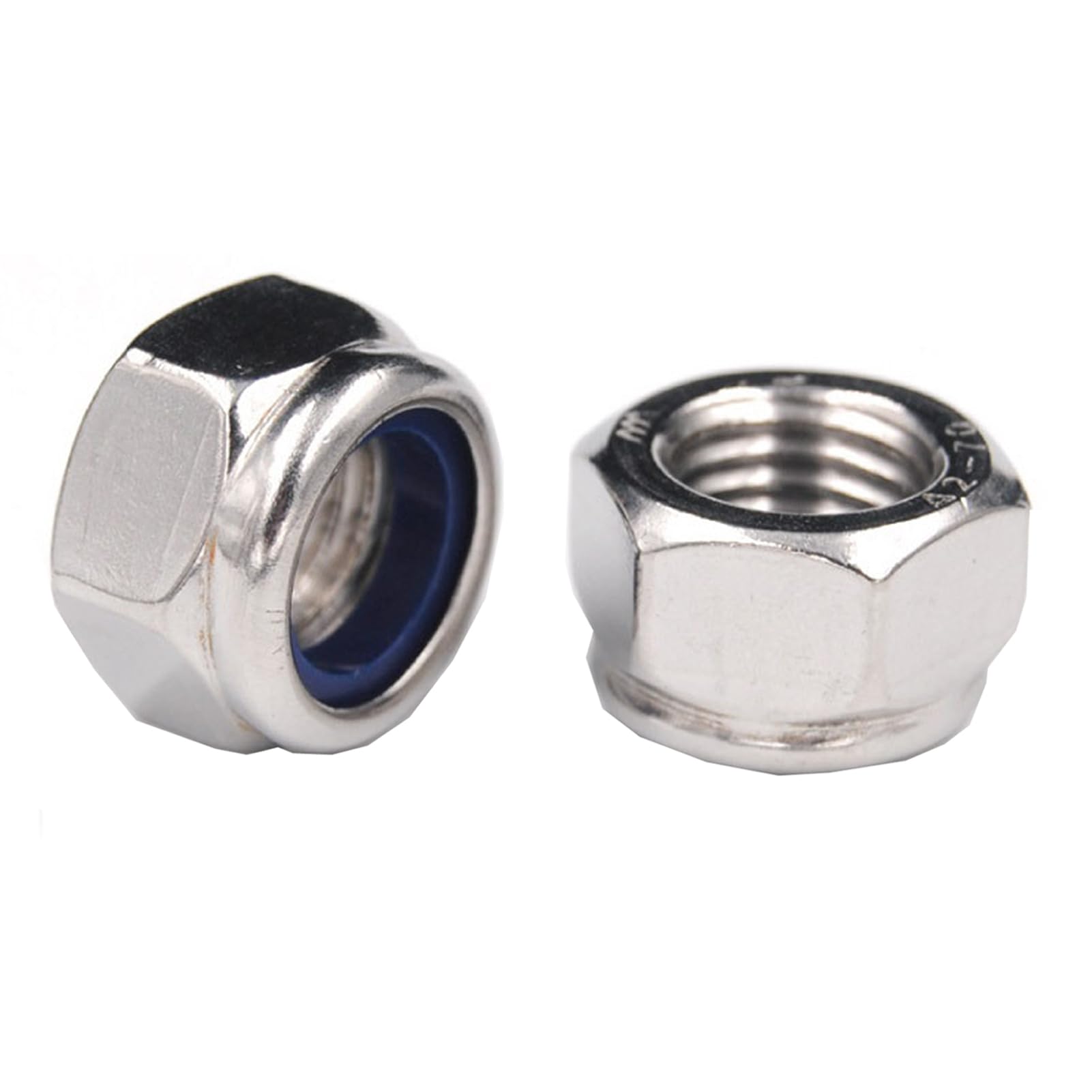 Yesmin 12 PCS M10 Hex Nuts,Stainless Steel Lock Nuts,Nylon Insert Lock Nuts,Self-Locking Nuts For Bolts and Screws-M10