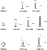 TUPARKA 200pc M3 M4 M5 Machine Screw Nut Assortment Kit Nickel Plated Steel view 3