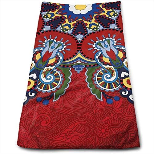 DAICHAI Russian Flowers Leaves Swirls Vintage Kitchen Towels Dish Cloth hine Washable polyester Kitchen Dishcloths, Dish Towel Tea Towels for Drying,Cleaning,Cooking,Baking (12 X 27.5 Inch)