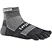 Injinji 2.0 Outdoor Midweight Mini Crew Nuwwol Socks, Charcoal/Black, Large