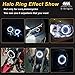 Everbright 2-Pack【 90MM 3.54″,12V White Car Angel Eye 】 COB Light Halo Circle Ring Head Light Lamp for BMW Benz Headlight