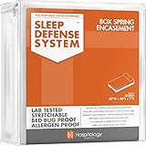 HOSPITOLOGY PRODUCTS Sleep Defense System - Zippered Box Spring Encasement - Queen - Bed Bug & Dust Mite Proof - Hypoallergenic - 60" W x 80" L