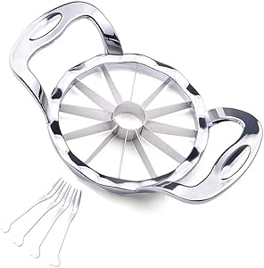 STOXTOVTO Apple Slicer Corer Upgraded Edition, 4-Inch 12-Blade Large Apple Cutter Divider, Food Grade 304 Stainless Steel Ultra-Sharp Apple Slicer thin Slices for Apple Onion Potato, Kitchen Tools