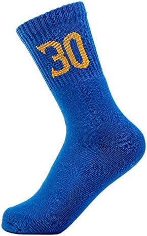 Compression Socks Athletic Socks Basketball Socks Custom Team Number Crew Socks For Men And Women(Blue)