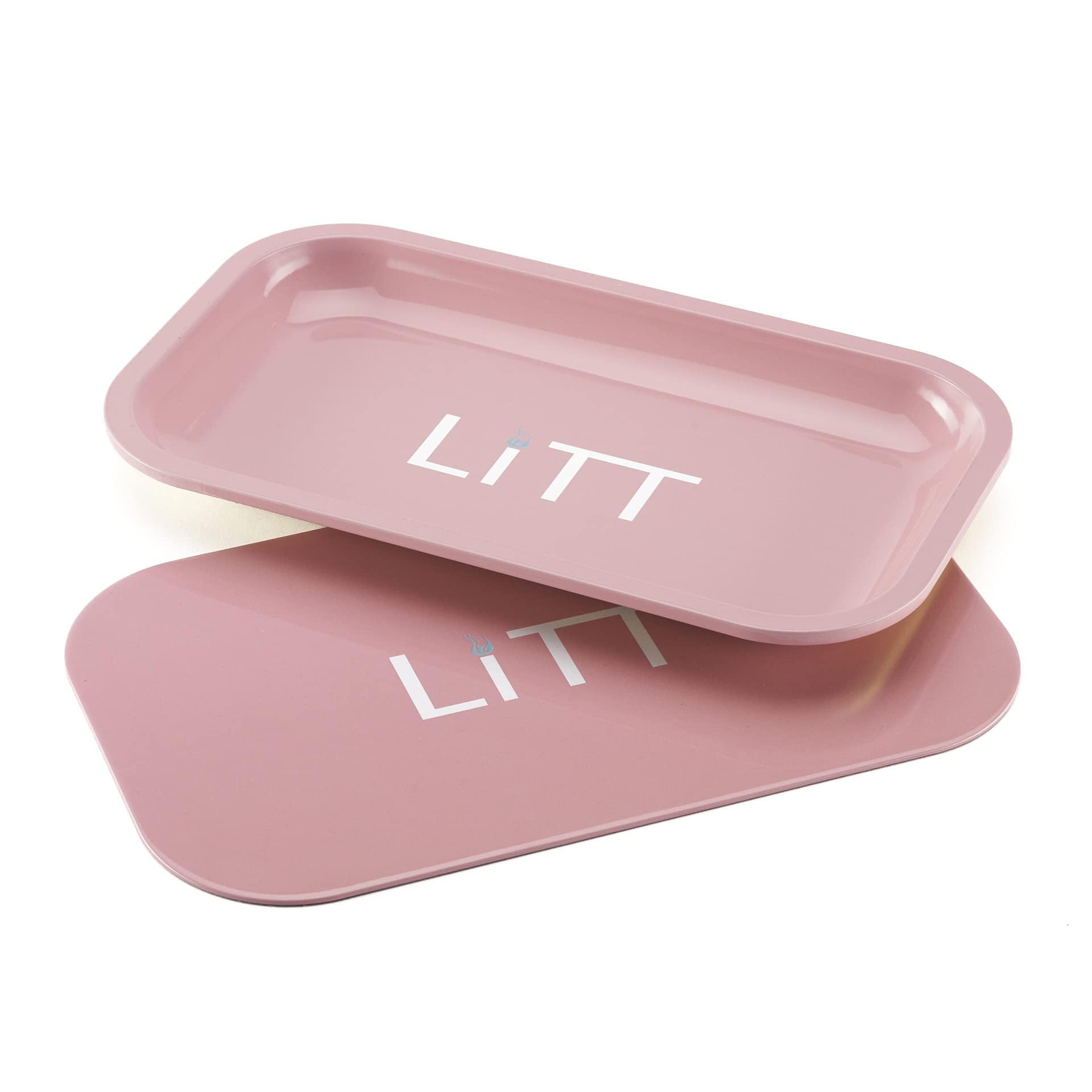 LITT Storage Metal Tray with Magnetic Lid | The Smart and Secure Way to Organise your essentials and Store | Compact Storage Tray for Accessories, Hidden Organiser | Large Pink