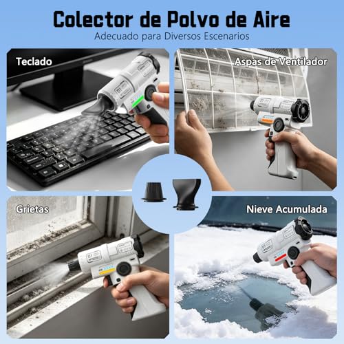 yAyusi Rechargeable Electric Dust Collector,130000 RPM High Power Electric Air Dust Collector,with LED,Continuous Speed Control,Suitable for Outdoors,Home and Cars