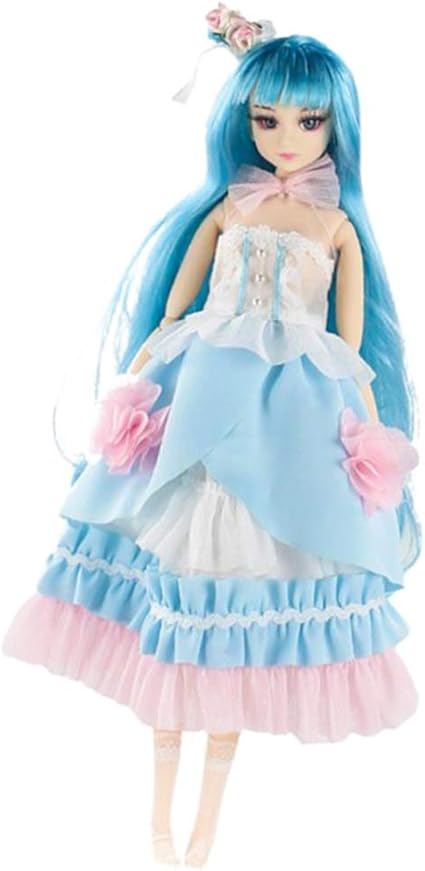 Fityle 30cm Flexible 14 Joints Turnable Anime Cartoon Girl Doll Wearing Blue Dress Clothing Shoes Amazon Canada