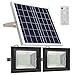 Solar Flood Light Remote Control,JPLSK IP65 Waterproof Dual 126 LED 18W Solar Panel Solar Powered Flood Lights Outdoor for Patio Backyard Garden Driveway Pool