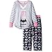 DC Comics Super Hero Girls Mink Fleece Pants and Poly Top Pajamas, Grey, 7/8