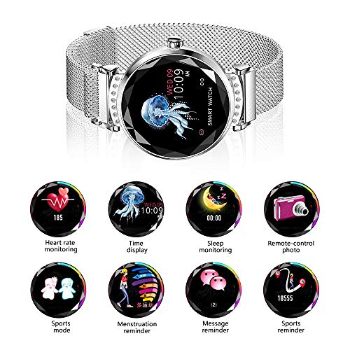 TOP-MAX Fitness Tracker for Women Lover Gift w/Blood Pressure/HR/Sleep Monitor, Activity Trackers Bracelet Waterproof Smartwatches Pedometer w/Step Calorie Counter Counter,Reminder for Android iPhone