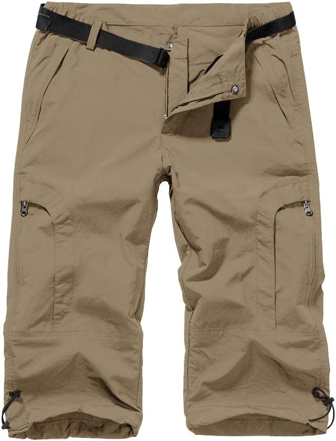 Women's Quick Dry Cargo Shorts,Outdoor Casual Straight Leg Capri Long Shorts for Hiking Camping Travel