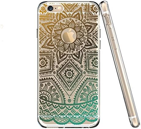 Ecarer iPhone 6, iPhone 6S Case, iPhone 6 Case Clear Hybrid Case [One Piece] TPU Bumper +Hard PC Back Cover Protective Case for iPhone 6s/iPhone 6 (Gold Henna)