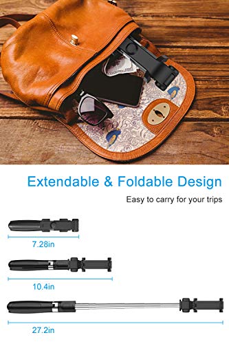 image for Selfie Stick Tripod with Bluetooth Wireless Remote,Ausemku Extendable 