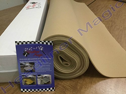 Lt Tan Auto Headliner 3/16 Foam Backed Fabric Material 72" Long X 60" Wide