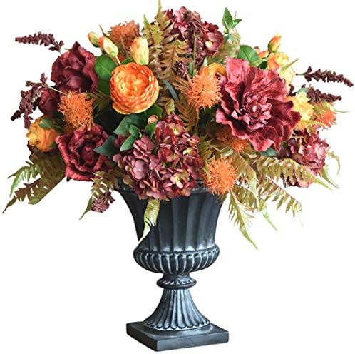 シルクフラワー花束ドライフラワーフ 造花 フラワーアレンジリビングルームの床シミュレーションの花の置物 コーヒーテーブル花の組み合わせ ゴブレット形の花瓶の装飾 Color 68 Orange 68cm Size 激安特価品