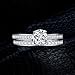 JewelryPalace 14K Gold Plated 925 Sterling Silver Cubic Zirconia Promise Rings for Her, Wedding Bands Engagement Rings for Women, Anniversary 1.3ct Solitaire Simulated Diamond Ring Set Size 10