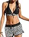 Coutgo Retro Floral Print Tops and Shorts Bikini Set Swimsuits
