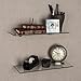 Danya B Set of 2 Clear Glass Floating Shelves with Chrome Brackets