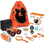 EocuSun Adventure Kids - Outdoor Exploration Kit, Educational Outdoor Explorer Toys for Children, Binoculars, Flashlight, Compass, Magnifying Glass, Great Gift Set for Camping, Hiking (Boys & Girls)