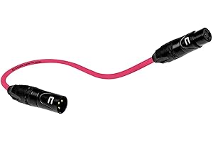 COLUBER CABLE Balanced XLR Cable Male to Female - 1 Feet Pink - Pro 3-Pin Microphone Connector for Powered Speakers, Audio Interface or Mixer for Live Performance & Recording