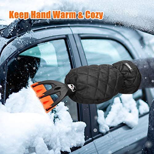 MATCC Ice Scraper Mitt for Windshield Car Ice Scraper Glove Waterproof