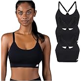 New Balance Women's Sports Bras 3 Pack, Seamless Cami, Removable Pads, Medium Impact Gym Sports Bra for Women, Workout Set
