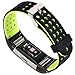 Lwsengme Silicone Bands Compatible with Fitbit Charge 2, 18mm Silicone Replacement Accessories Wrist Band with Adjustable Buckle Compatible with Fitbit Charge 2 HR.(Black/Fluorescent Yellow)