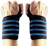IWAMEE Wrist Wraps Super Heavy Duty Gym Training Wrist Straps With Thumb Loop Adjustable Breathable 60cm/23