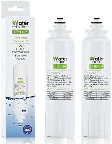 LT800P LG Refridgerator Water Filter Replacement - Compatible with LG LT800P, ADQ73613401, ADQ73613402, Kenmore 9490, 469490 - 2 Pack