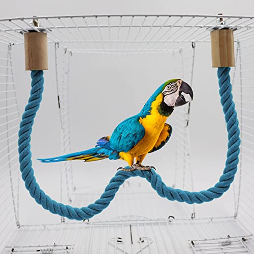 Bird Perch Hemp Rope Bird Cage Rope Bird Rope 6-Pack Natural Wood Hemp ...