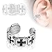UNU Style 3pcs Multi Design Rhodium Plated Brass Non Piercing Ear Cuff (3 PCS Set B)