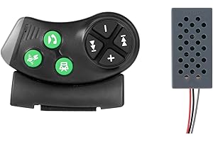 Hikity Universal Wireless Bluetooth Steering Wheel Controller for Car Stereo, Hands-Free Call/Music/Video, Easy Installation Bluetooth Wireless Remote Controller, Black