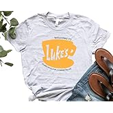 CasualTeeCloset Luke's Diner Shirt, Women Vintage Luke's Coffee Logo T-Shirt, Stars Hollow Top Tee, Short Sleeve Tee