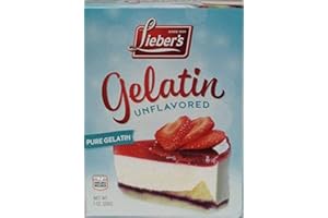 LIEBER'S LIEBERS Unflavored Gelatin Sugar Free Gelatin â€“ Kosher, Gluten Free Pure Gelatin Powder Unflavored â€“ 1 Oz. Box, Contains 2 Packets.