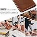 MaxGear Business Card Holder Pocket Business Cards Case Bifold Business Cards Wallet for Men and Women, Crazy Horse Genuine Leather, 4.5x3 inch, Light Brown
