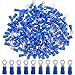 Hilitchi 100Pcs 16-14AWG Insulated Terminals Ring Electrical Wire Crimp Connectors (Blue, M4)