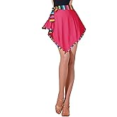 ZYACTU Women's Latin Tango Dance Skirts Irregular Wrap Skirt Festive Rave Mini Skirt Dress Overlay