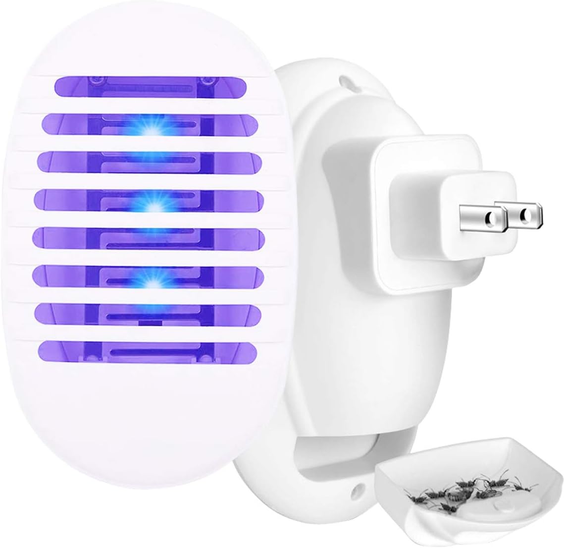 NERH Bug Zapper - Electronic Mosquito Killer & Trap Insect Killer Lamp Indoor - Plug in Mosquito Zapper Portable Home Electric Insect Trap Eliminates Most Flying Pests(2 Packs)