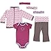 Yoga Sprout Girl's Jacket, Bodysuit, Pant, and 3 Headbands Set, Lotus, 6-9 Months