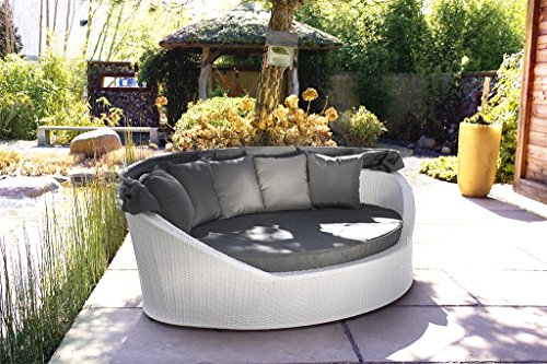 essella Polyrattan Sonneninsel Mauritius in Weiß – Bild 4