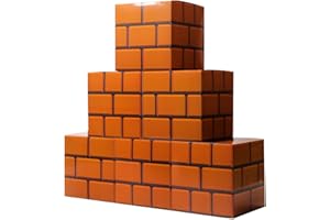 SUYEPER 6PCS Big Brick Boxes For Birthday Party Christmas Party Game Party Favor Props Boxes (11.8 x 11.8 Inch)