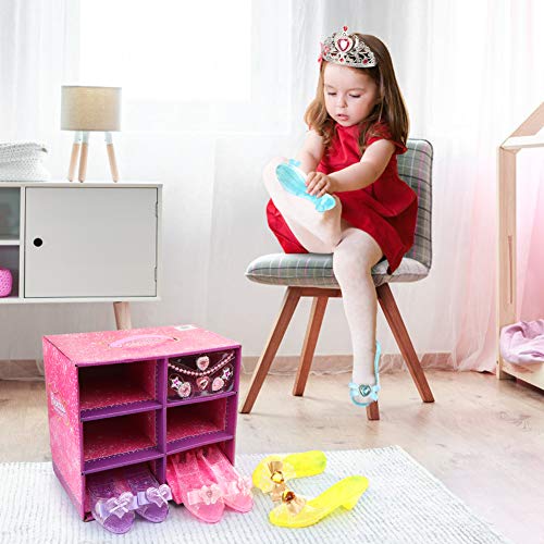 Hodola Girls Princess Dress up Shoes Set Girls Play Shoes and Jewelry