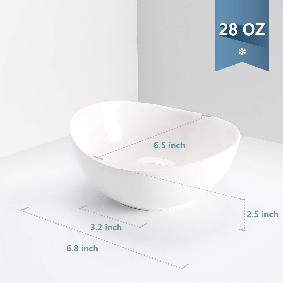 Sweese 103.401 Porcelain Bowls - 28 Ounce for Cereal, Salad and Desserts - Set of 4, White: Kitchen & Dining