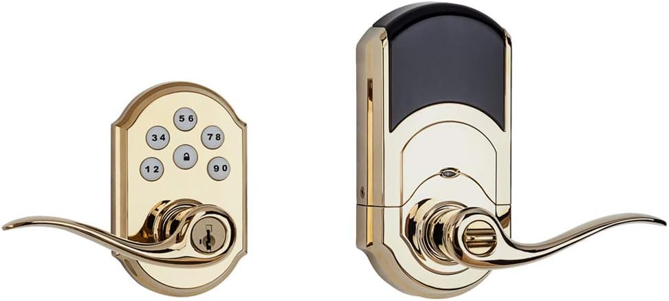 Kwikset 99120-039 SmartCode 912 Z-Wave Plus Leverset, Polished Brass