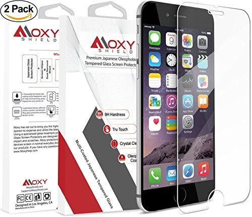 Two Pack - Apple IPhone 7 Plus Moxy Shield TEMPERED Ballistic Glass Armor Shatterproof 9H + Scratch Resistant + TruTouch Accuracy + Easy Alignment + Japanese Glass &amp; Clarity
