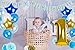 Treasures Gifted First Birthday Decorations for Boys Soccer or Baseball Party Supplies Little Man 1st Bday with Multi Blue and Gold Foil Banners Latex Balloons Backdrop Streamers
