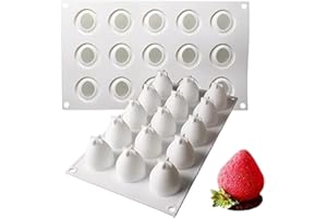 15-Cavity Strawberry Shaped Silicone Mold for Baking - Food Grade, Non-Stick, Reusable Strawberry Mold for Mousse Cakes, Choc